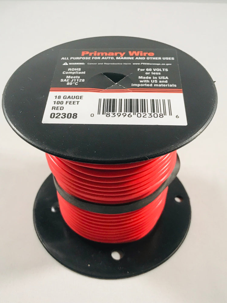18 GAUGE 100 FEET RED PRIMARY WIRE. 02308