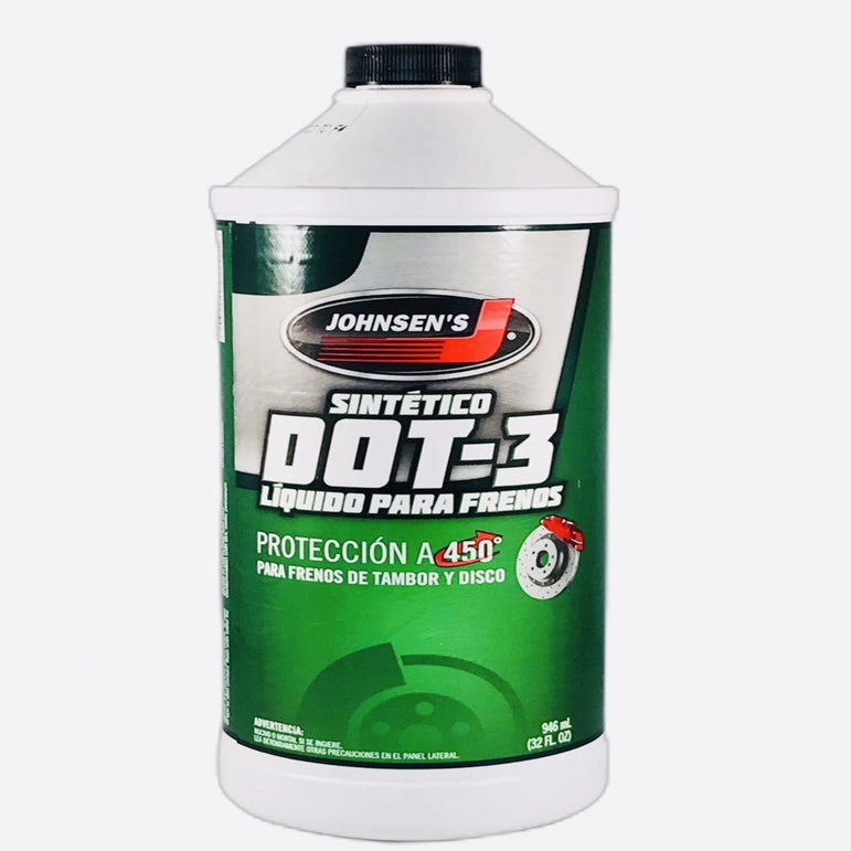 JOHNSEN'S DOT 3 SYNTHETIC BRAKE FLUID 32 OZ.