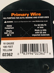 16 GAUGE 100 FEET YELLOW PRIMARY WIRE. 02362
