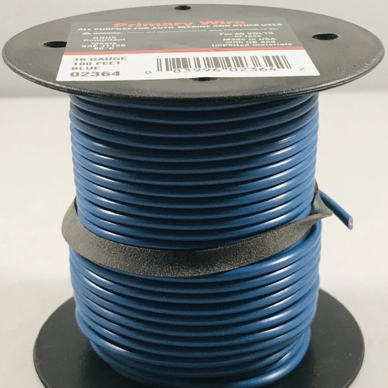 16 GAUGE 100 FEET BLUE PRIMARY WIRE . 02364
