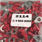 1/4" RED RING TERMINAL 100/BAG
