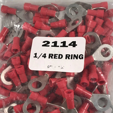 1/4" RED RING TERMINAL 100/BAG