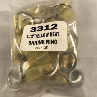 1/2"  YELLOW HEAT SHRINK TERMINAL 25/BAG