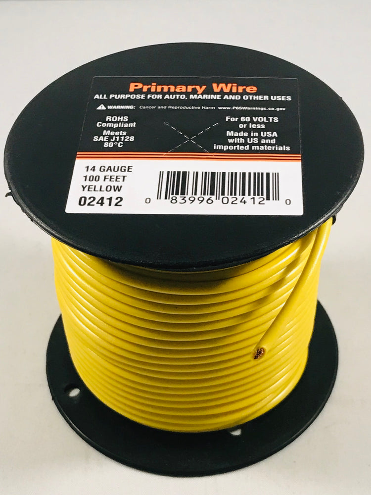 14 GAUGE 100 FEET YELLOW PRIMARY WIRE. 02412
