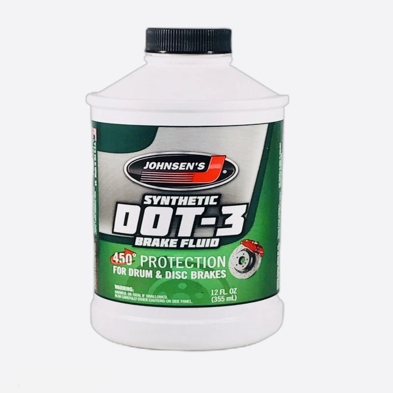 JOHNSEN'S DOT 3 SYNTHETIC BRAKE FLUID 12 OZ.