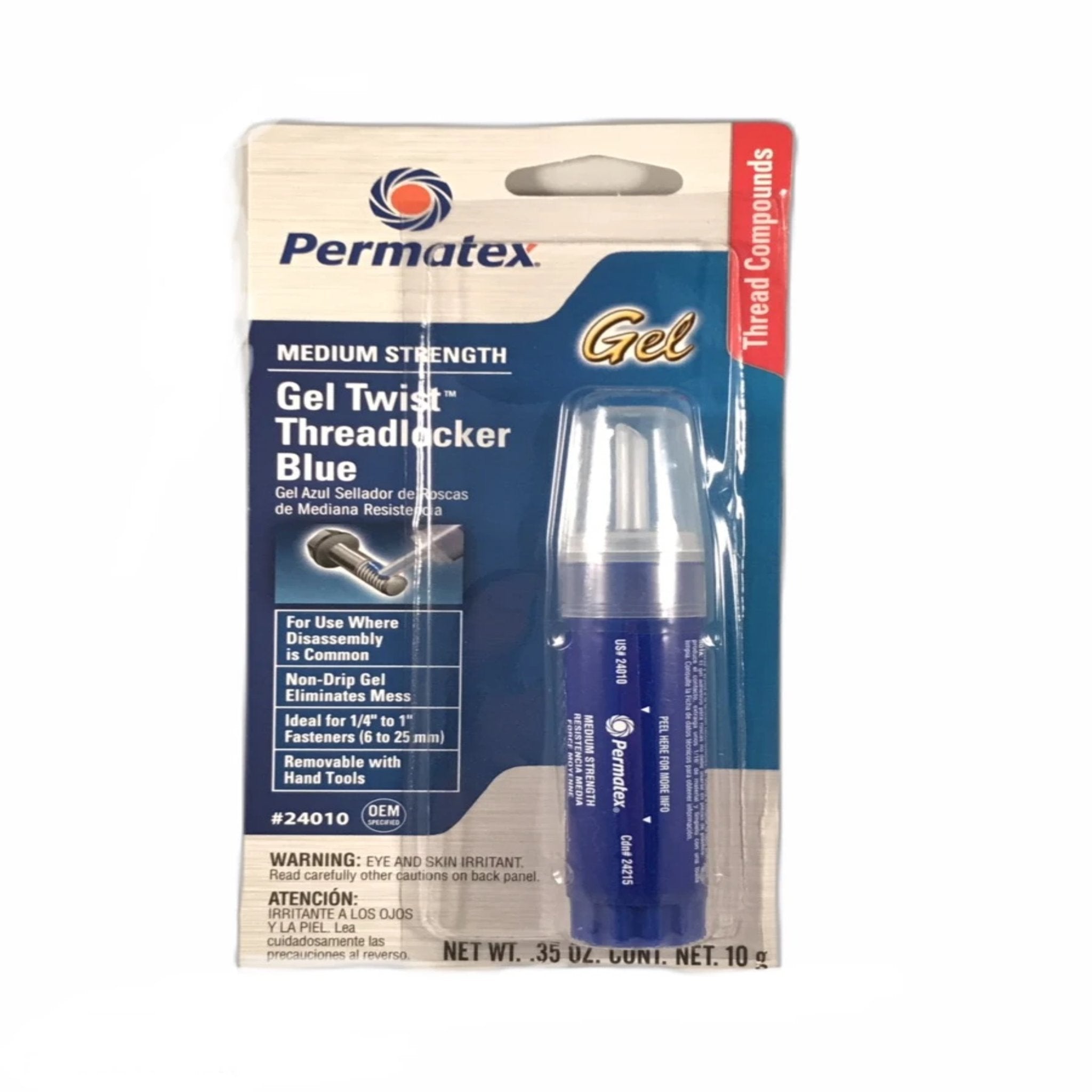 PERMATEX GEL TWIST THREADLOCKER BLUE .35 OZ 24010
