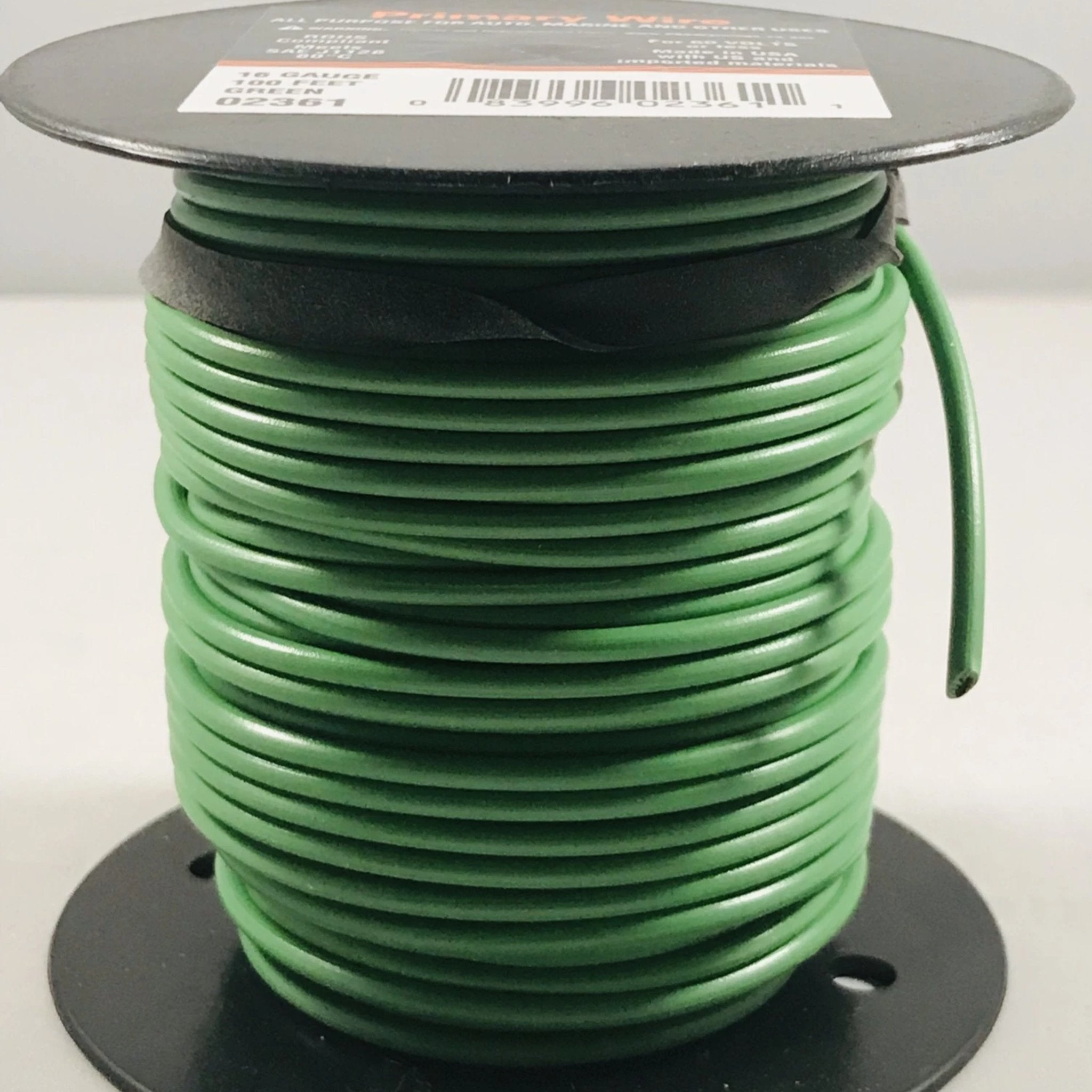 16 GAUGE 100 FEET GREEN PRIMARY WIRE. 02361