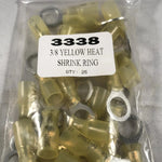 3/8 YELLOW HEAT SHRINK RING TERMINAL 25/BAG