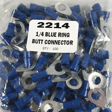 1/4" BLUE RING TERMINAL 100/BAG