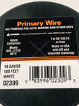 18 GAUGE 100 FEET WHITE PRIMARY WIRE. 02309