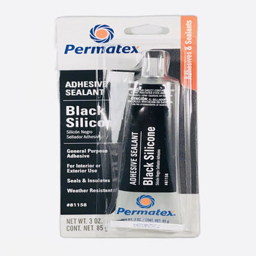 PERMATEX BLACK SILICONE TUBE 3 OZ 81158