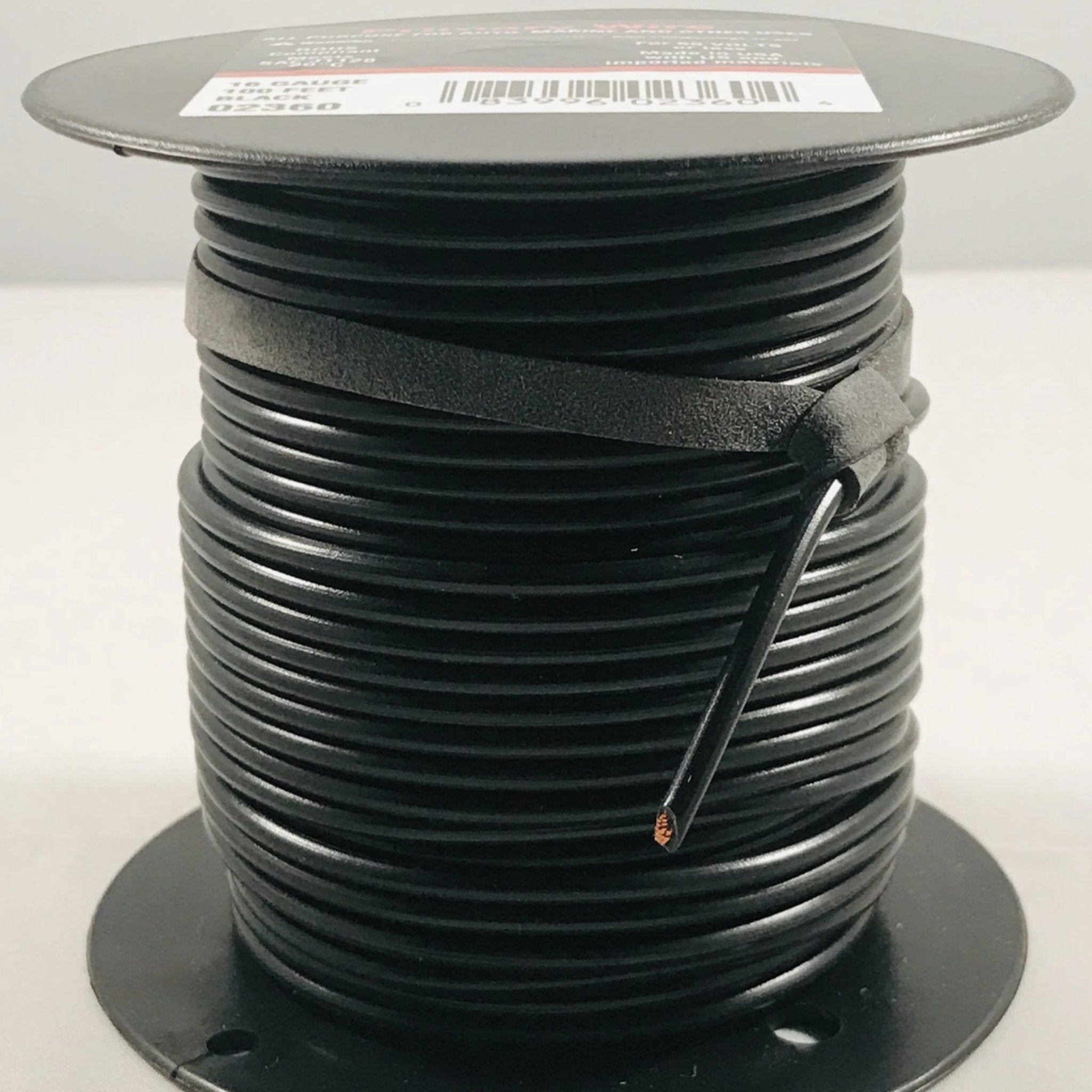 16 GAUGE 100 FEET BLACK PRIMARY WIRE. 02360