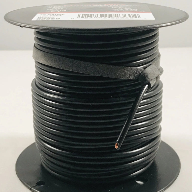 16 GAUGE 100 FEET BLACK PRIMARY WIRE. 02360