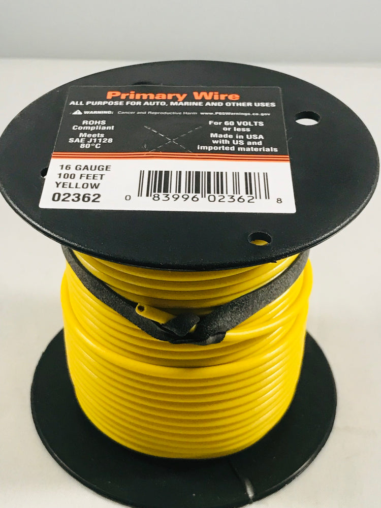 16 GAUGE 100 FEET YELLOW PRIMARY WIRE. 02362