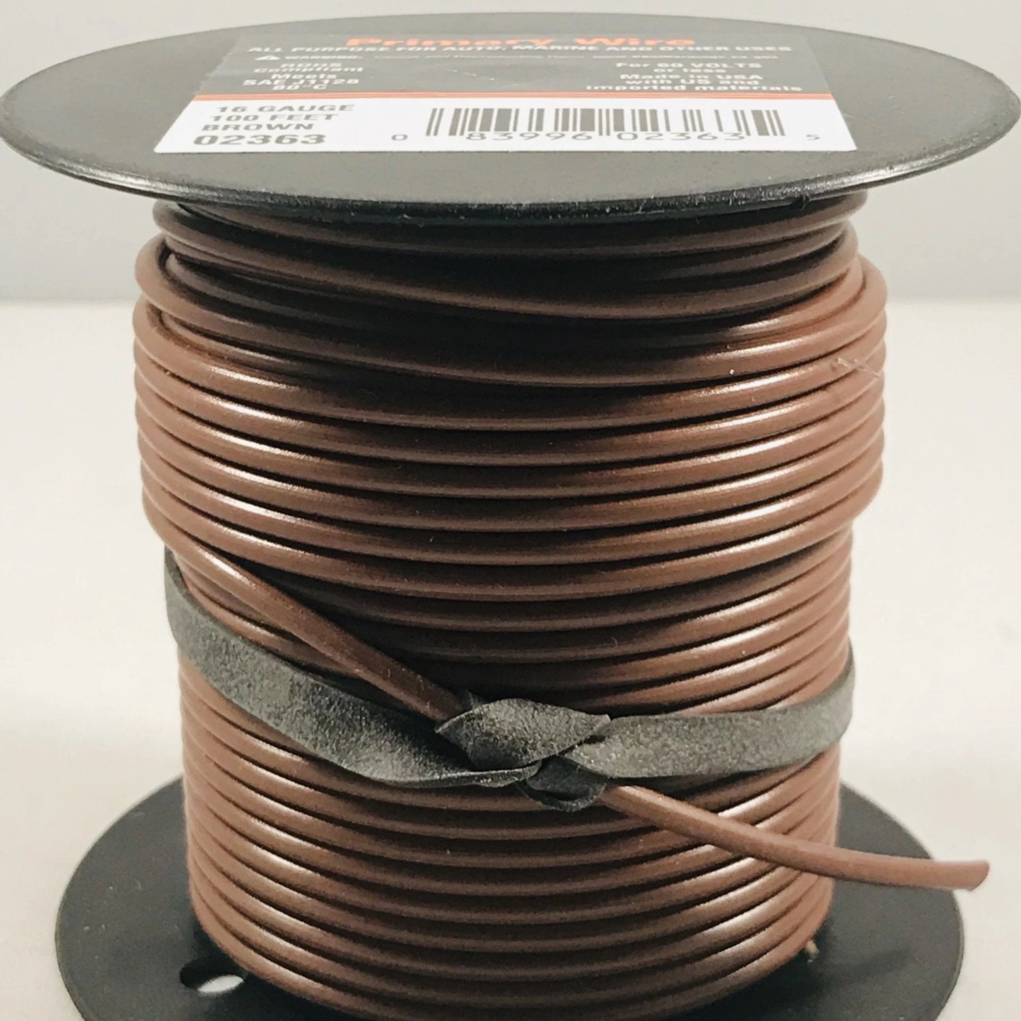 16 GAUGE 100 FEET BROWN PRIMARY WIRE. 02363